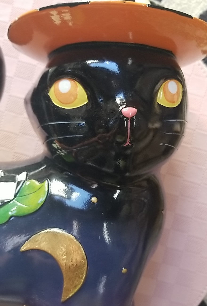 Mackenzie Childs  FORTUNE TELLER BLACK CAT 13" Courtly Check Figure- Retired