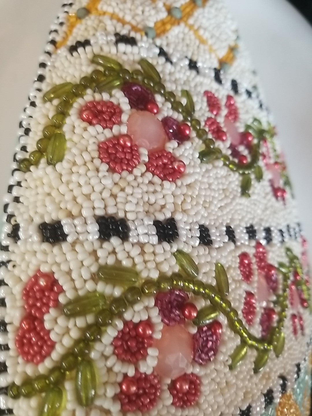 MACKENZIE CHILDS HITCHCOCK FIELD EASTER EGG PILLOW Beaded