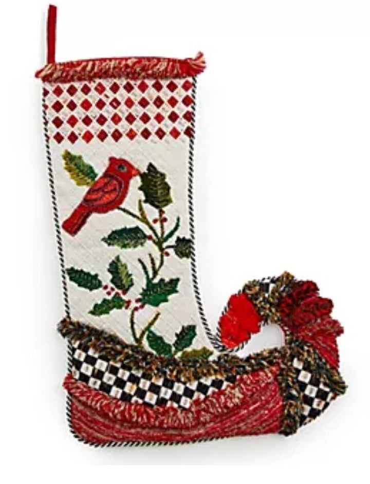MACKENZIE CHILDS Cardinal  CHRISTMAS STOCKING BNWT
