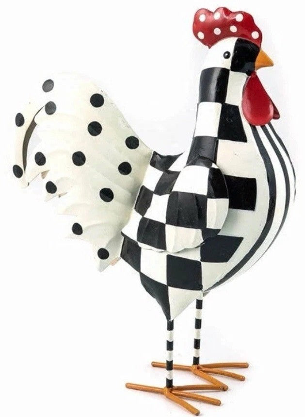 New Mackenzie Childs Checkerdot Rooster - Large 18.75” Tall