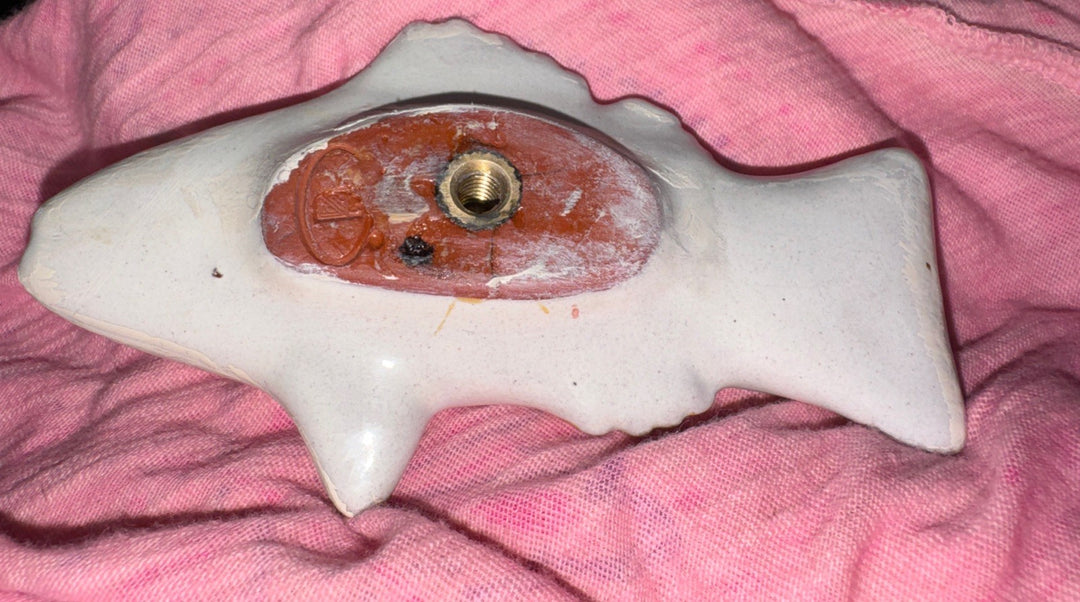 Mackenzie Childs  Yellow/ Orange/ Pink Green   Right Facing Fish Knob Pull-B