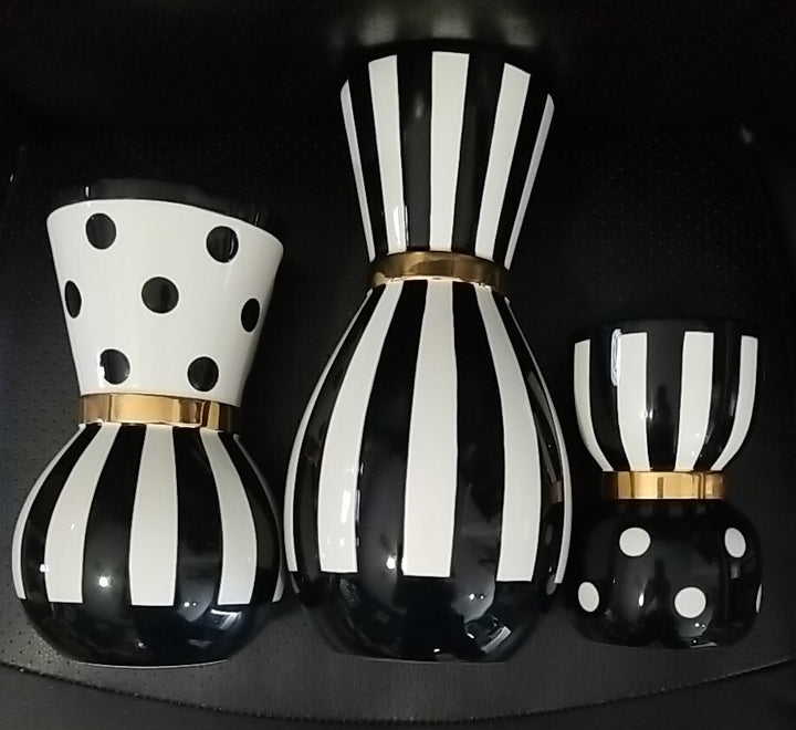 SET OF 3 MACKENZIE CHILDS Marquee VASE Set New- Retired