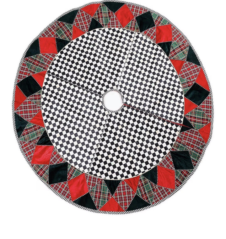 MACKENZIE-CHILDS Harlequin TARTASTIC TARTAN TREE SKIRT,NEW 60”