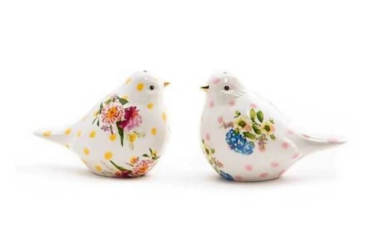 MacKENZIE CHILDS WILDFLOWER BIRDS SALT AND PEPPER SHAKERS BNIB