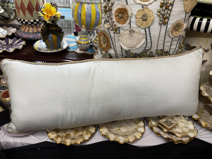 MACKENZIE-CHILDS Parchment Lumbar Linen And Silk  POPPY FIELD PILLOW- Read