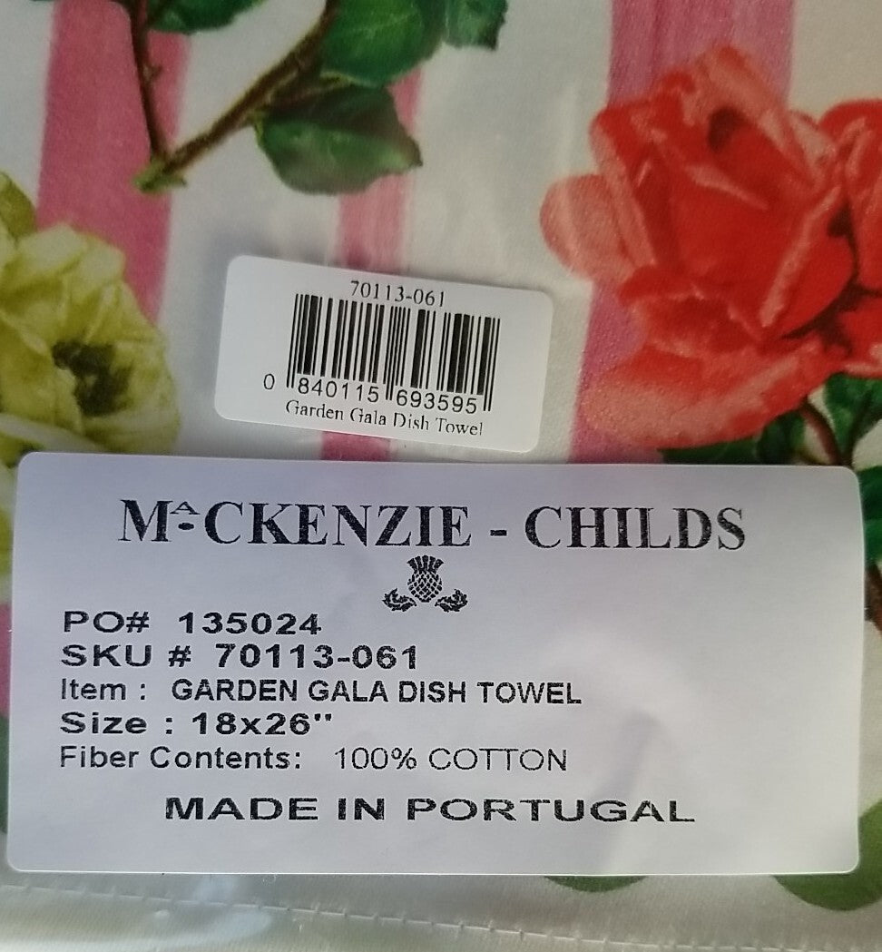 MacKENZIE CHILDS Garden Gala  DISH TOWEL W/matching Cocktail Paper Napkins