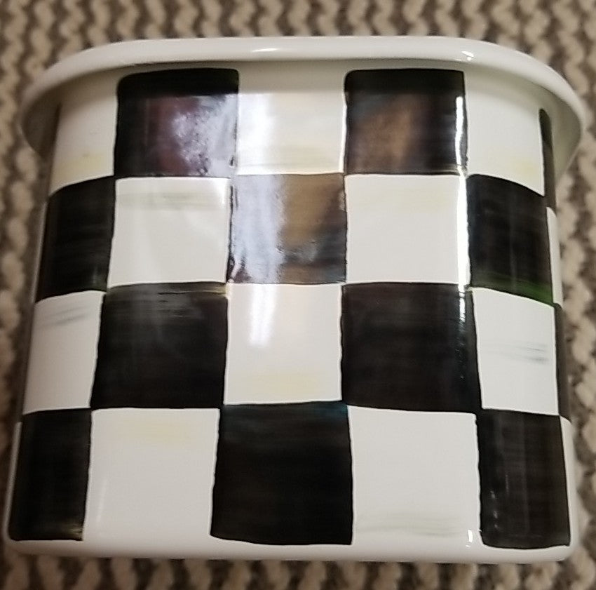 MacKenzie - Childs Courtly Check Large Square Enamel Storage Container With Lid