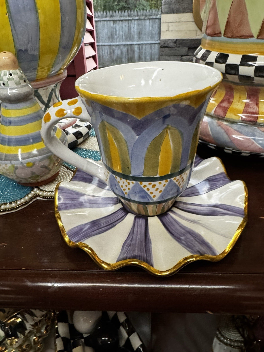 MacKenzie Childs Neiman Marcus Exclusive Pattern Mug  Only - 12 Oz- Retired