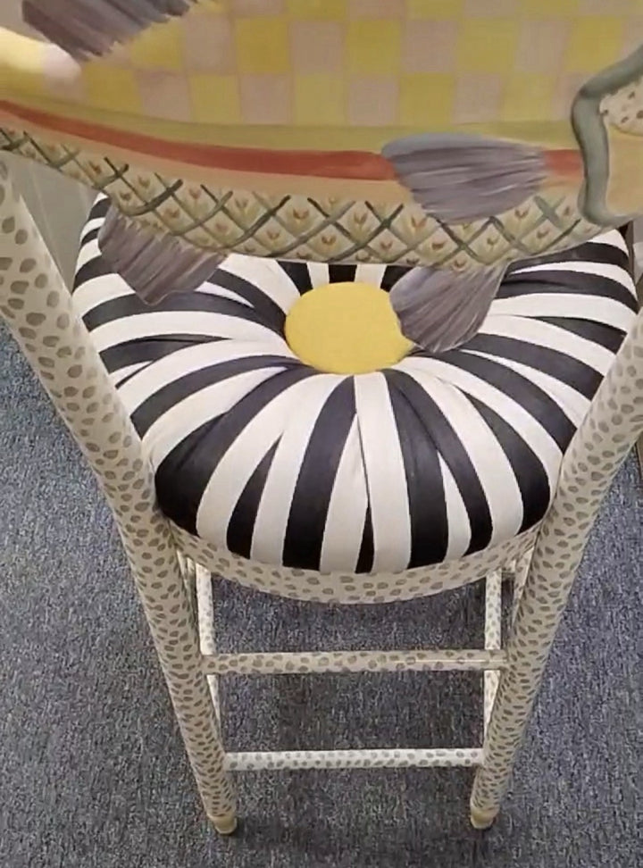 Mackenzie Childs furniture Counter Height Chair Freckle Fish Stool -excellent