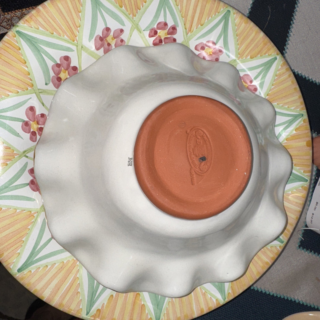 Mackenzie Childs Orange Marmelade Honeymoon  Fluted  Breakfast bowl 8.5” Ceramic