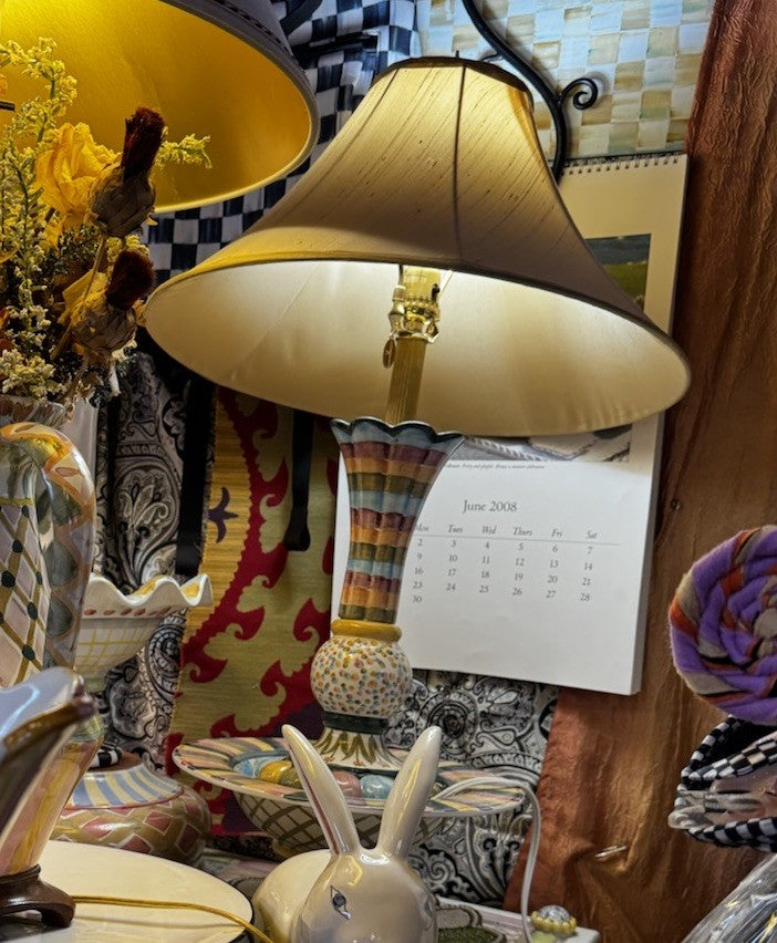 Mackenzie Childs Lamp Confetti Vase Ceramic 27” Tall - Made In Aurora