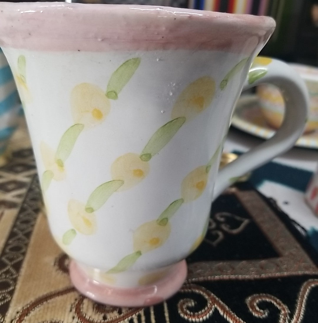 MacKenzie Childs  Wallcourt Fenwick Footed Mug  - 12 Oz- Retired