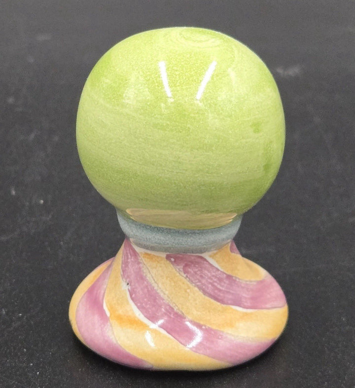 RETIRED MacKenzie Childs Pottery Ceramic Lamp Finial in Taylor - Green