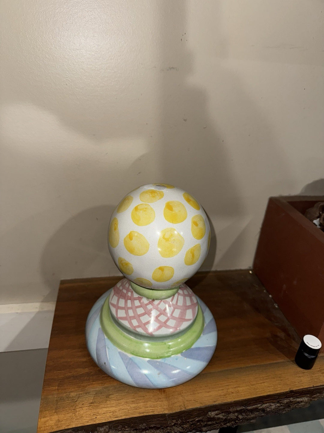 MacKenzie Childs Ball For Garden Or To Top Off Shelves-  Component Terracott