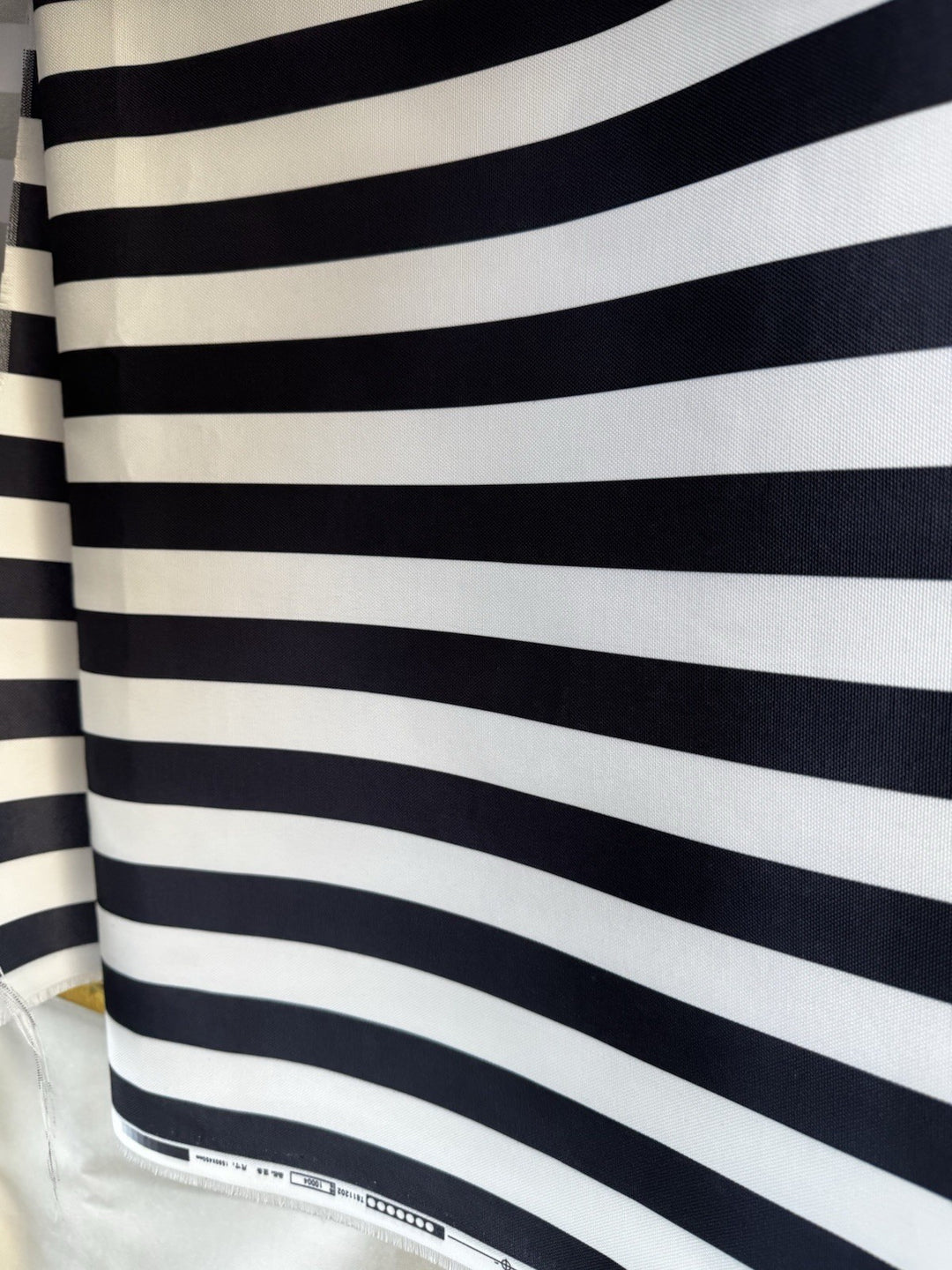 MacKenzie Childs Fabric By The Half Yard New - Outdoor Black And White Stripe
