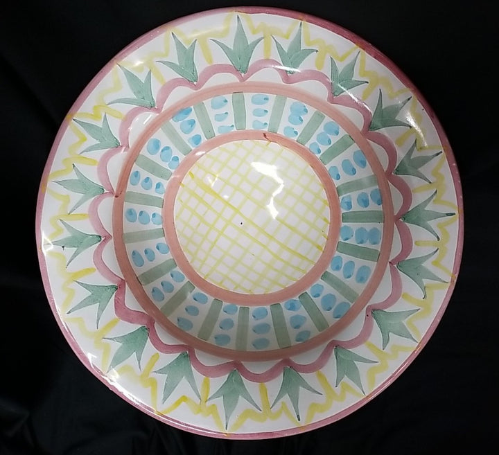Vintage Mackenzie Childs Madison  Compote Fruit Bowl Pedestal 12"- 1988