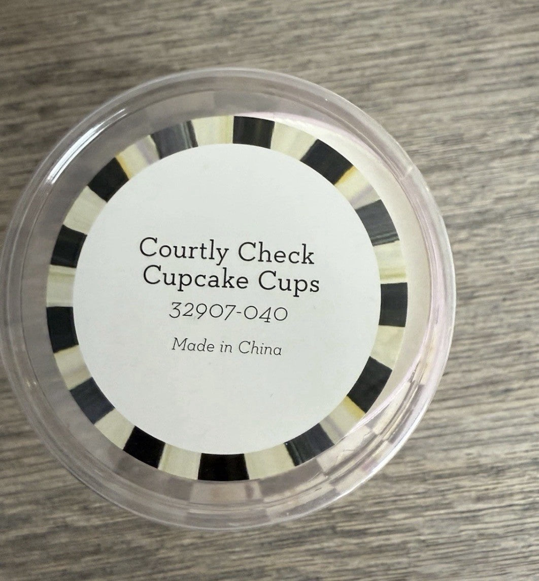 RETIRED Mackenzie Childs Courtley Check Cupcake Cups Set of 24
