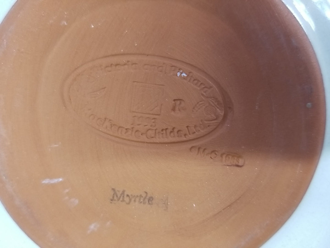 Mackenzie Childs Taylor Myrtle Bread Plate 7.25" Hand-Painted Ceramic 1993