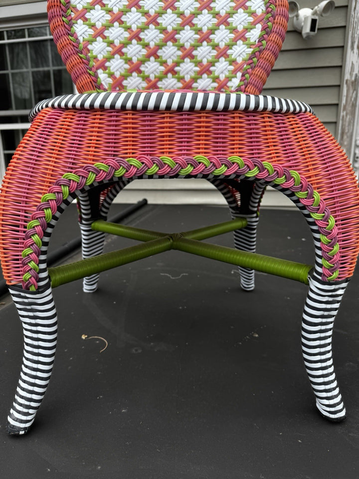 Mackenzie Childs Breezy Poppy Outdoor Cafe Chair Excellent Condition