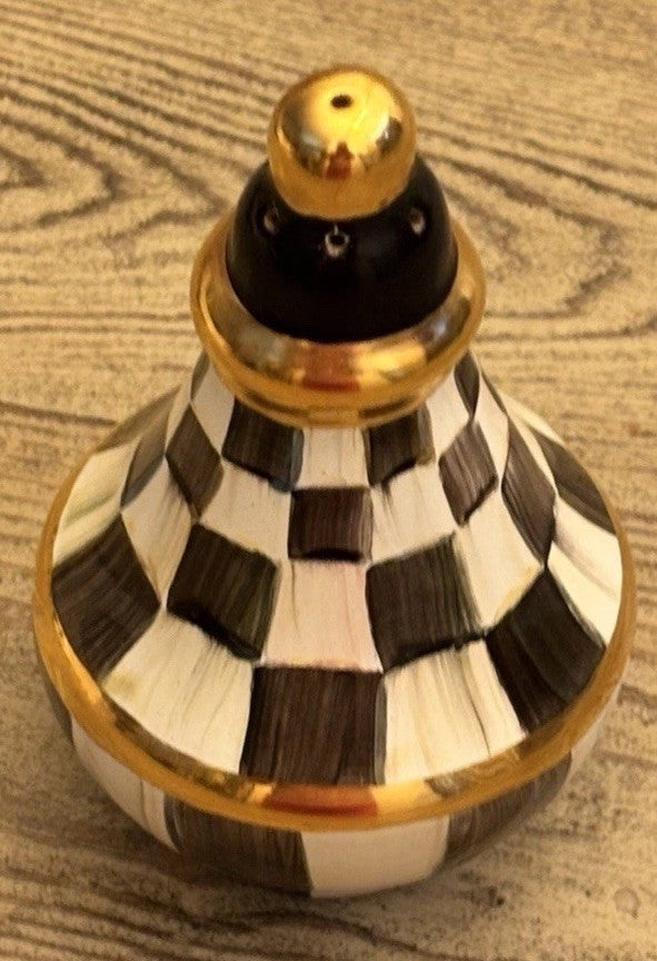 MacKenzie Childs Courtly Check  Ceramic Salt Shaker – Single- Made In Aurora