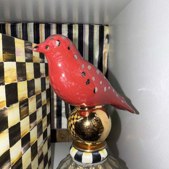Mackenzie Childs Bird on Ball Thistle  Stocking Holder  Hook Retired  Rare