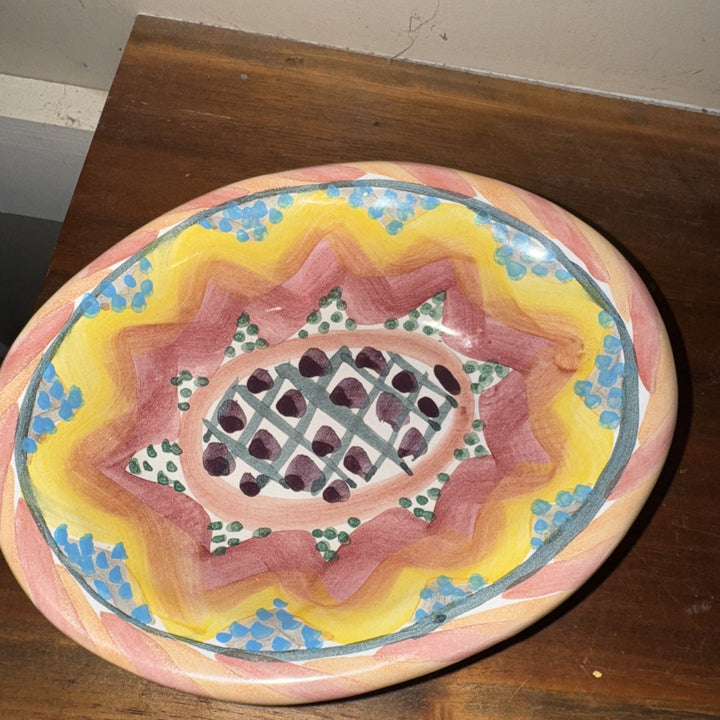 MacKenzie Childs Taylor Kukenhoff  Small Oval  Soap Dish 6.25" Ceramic-1997