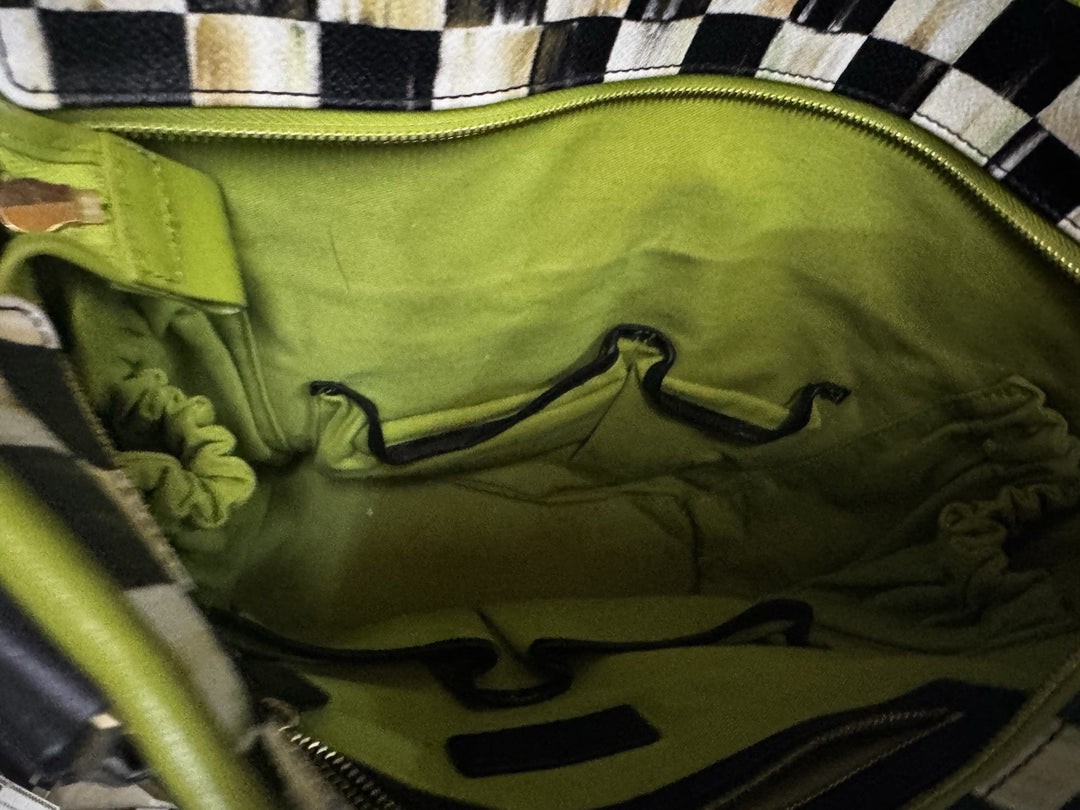 Stunning Mackenzie Childs Courtly Check Tote Bag Large