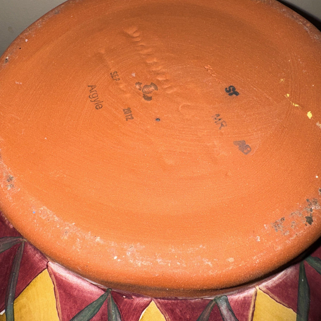 Mackenzie Childs Argyle Groovy Canister, 9" Tall, Ceramic Made In Aurora