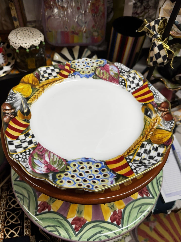 MacKENZIE CHILDS Pheasant Run - Dinner PLATE 10.5”  Porcelain Retired Design
