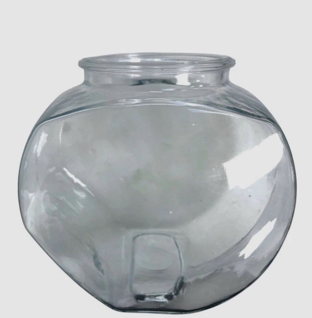 MacKenzie Childs Clear Glass Cookie Jar Storage Container-no Lid