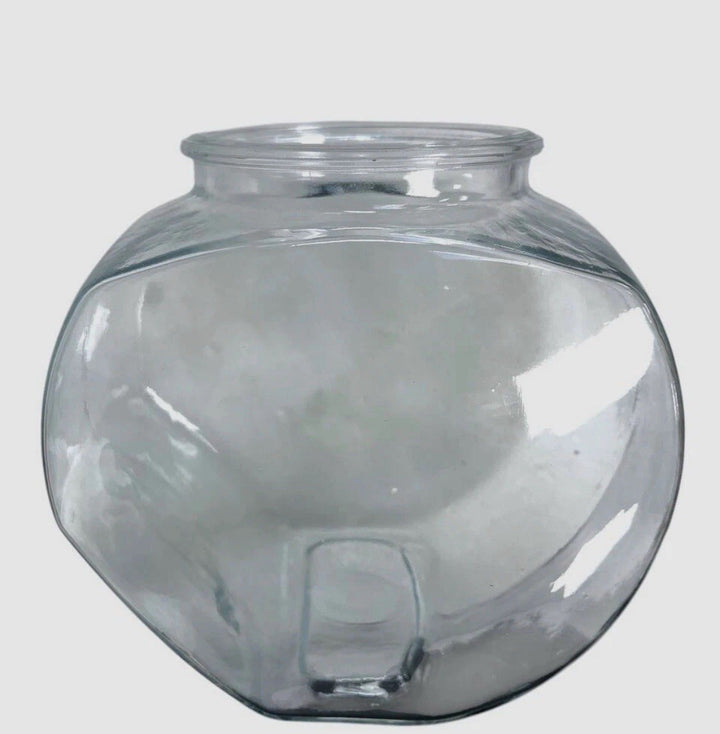 MacKenzie Childs Clear Glass Cookie Jar Storage Container-no Lid