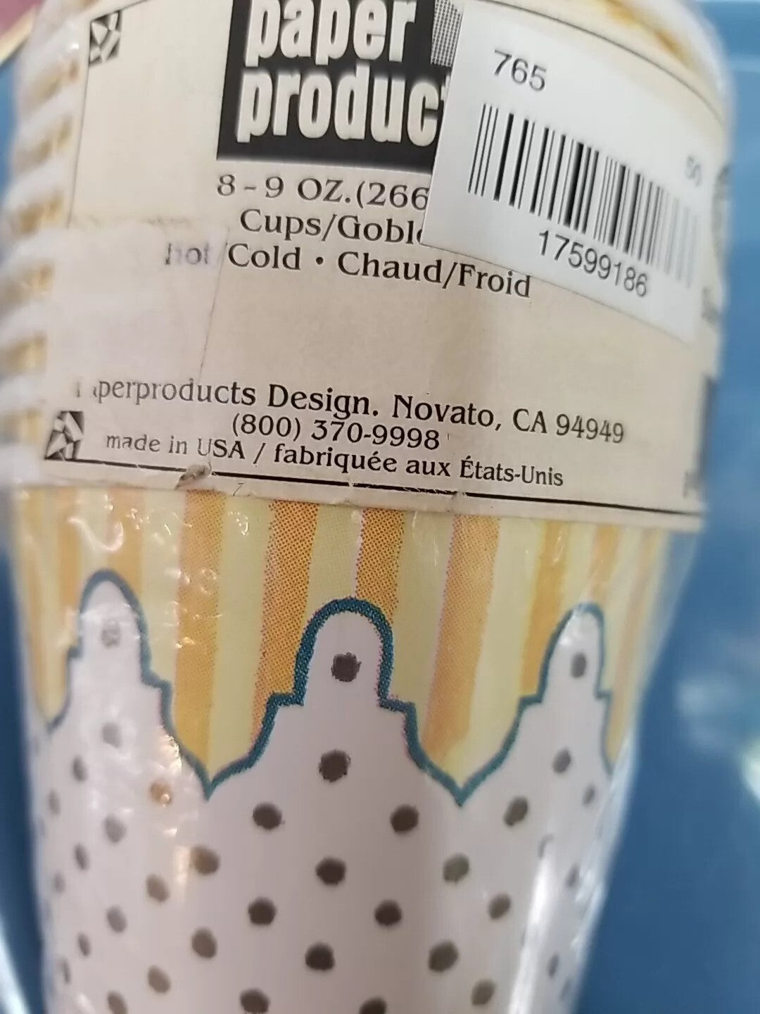 MacKenzie Childs Summer Fete Paper Cups.  8 Cups 9oz-sealed Retired