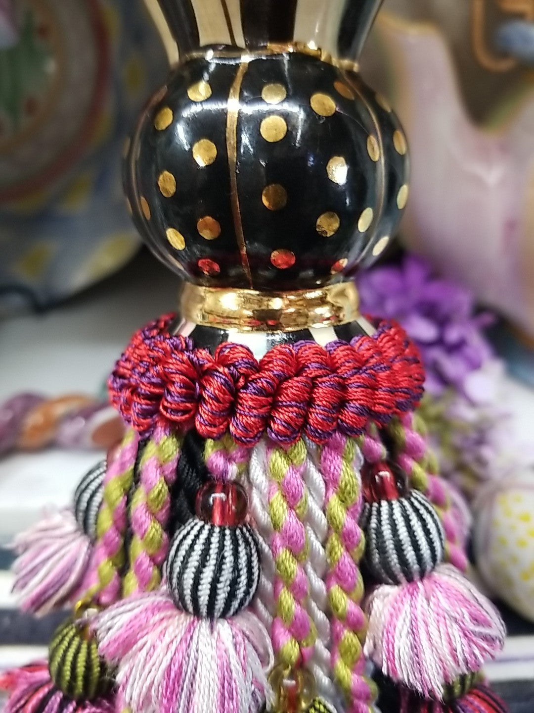 MacKenzie Childs Botanica Ceramic Tassel-new