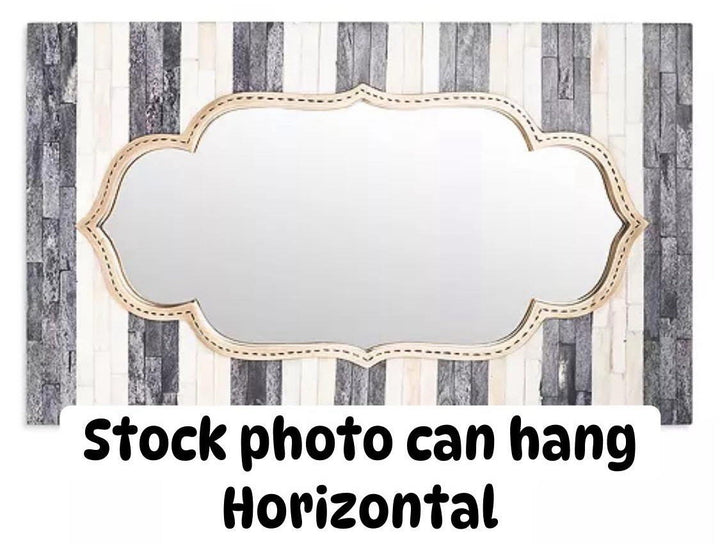 Mackenzie Childs Tigris Accent Wall Mirror 12” X20” Bone Inlay And Brass