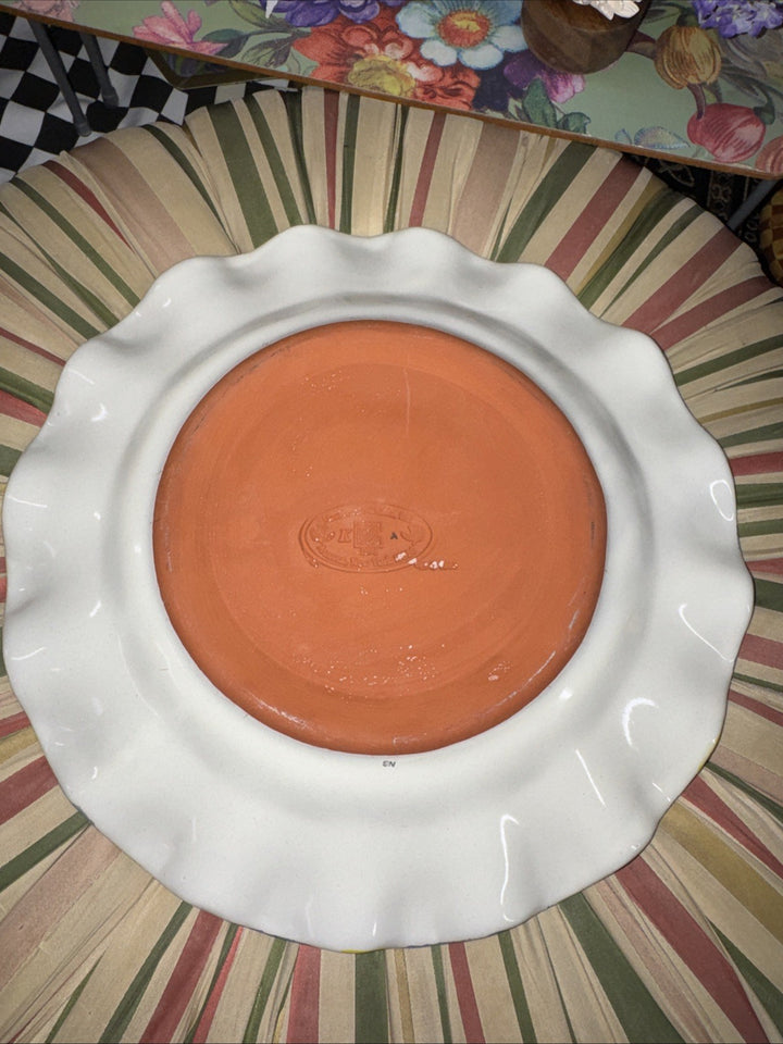 MacKenzie Childs Taylor Aalsmeer   Dinner Plate Fluted 11" Excellent 1996