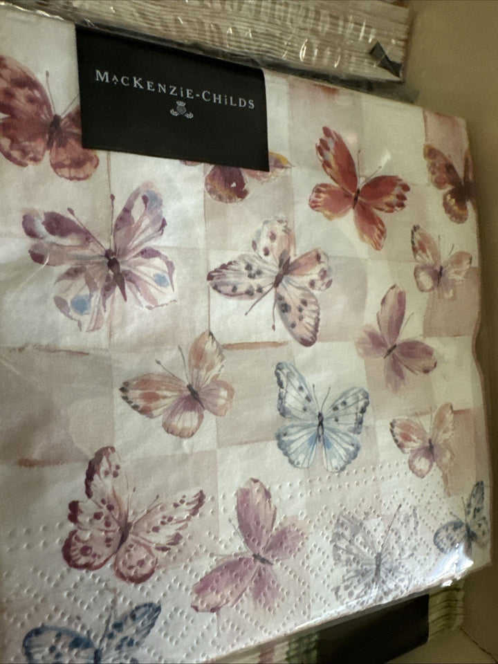 MacKENZIE CHILDS Butterfly Hill    Cocktail Paper Napkins Pack Of 20- Nip