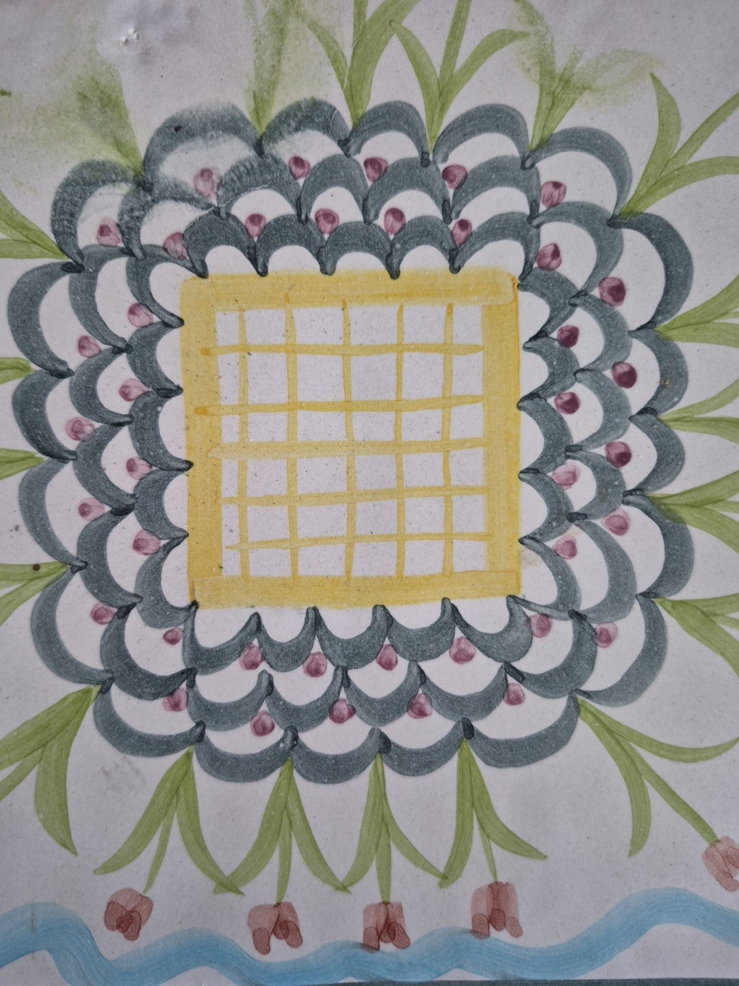 MACKENZIE CHILDS Taylor  HOT PLATE TRIVET TILE 8”x8”  King Ferry- 2nd Read