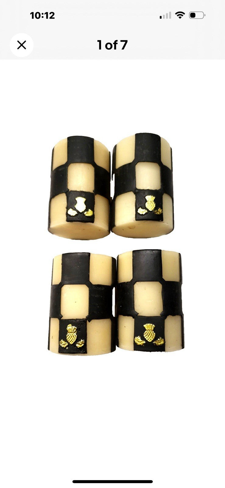 MacKenzie-Childs Courtly Check Votive Candles, Set of 2