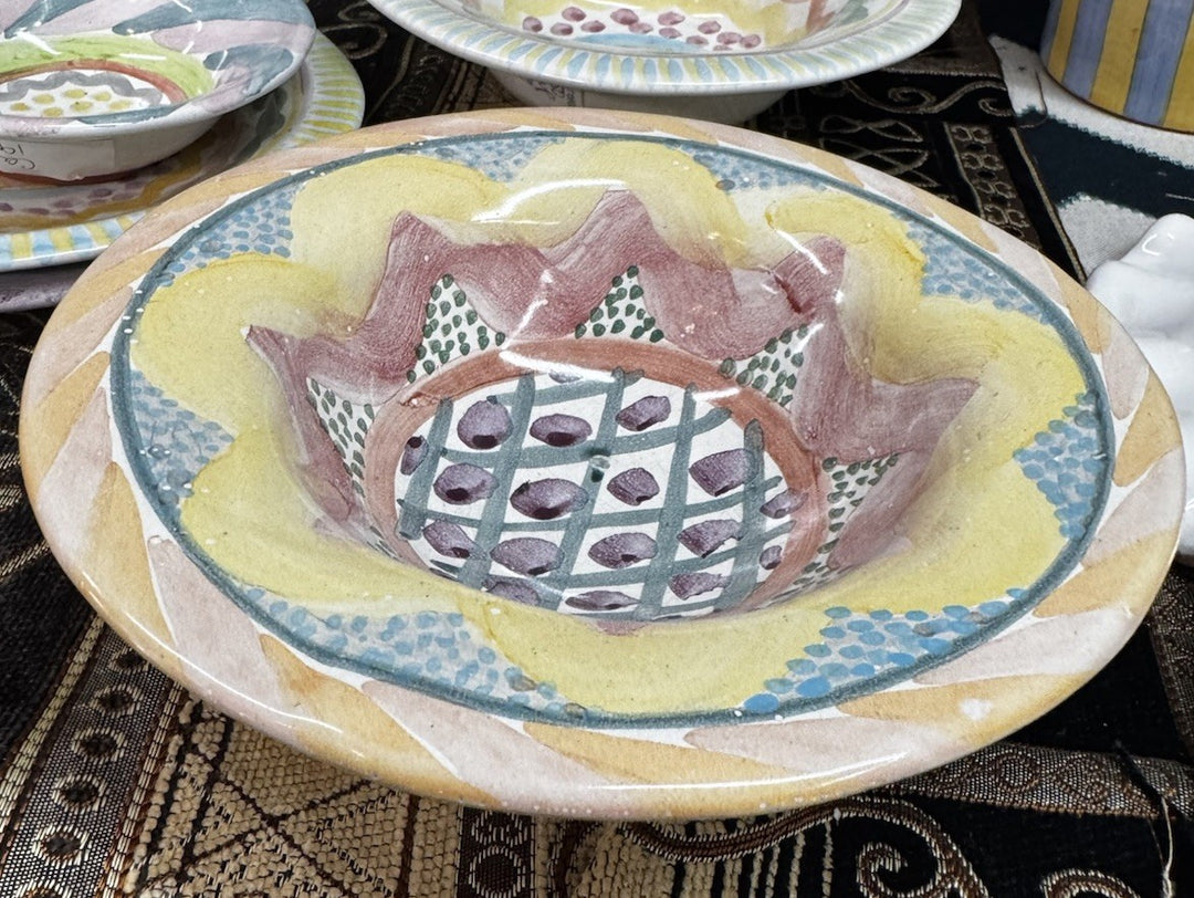 MacKenzieChilds  Taylor Kukenhoff Ceramic Bowl 8.25" Long - 3” Tall