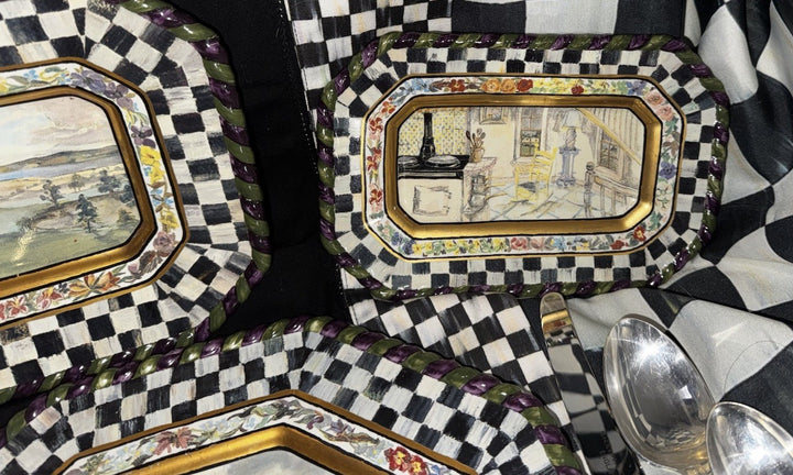 Mackenzie Childs 1991 MacLachlan Bread Plate 8”x5.5” ”Second Edition- UEC