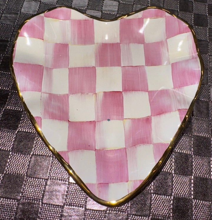 Brand New MACKENZIE CHILDS Hope Heart Limited Edition Breast Cancer Plate.