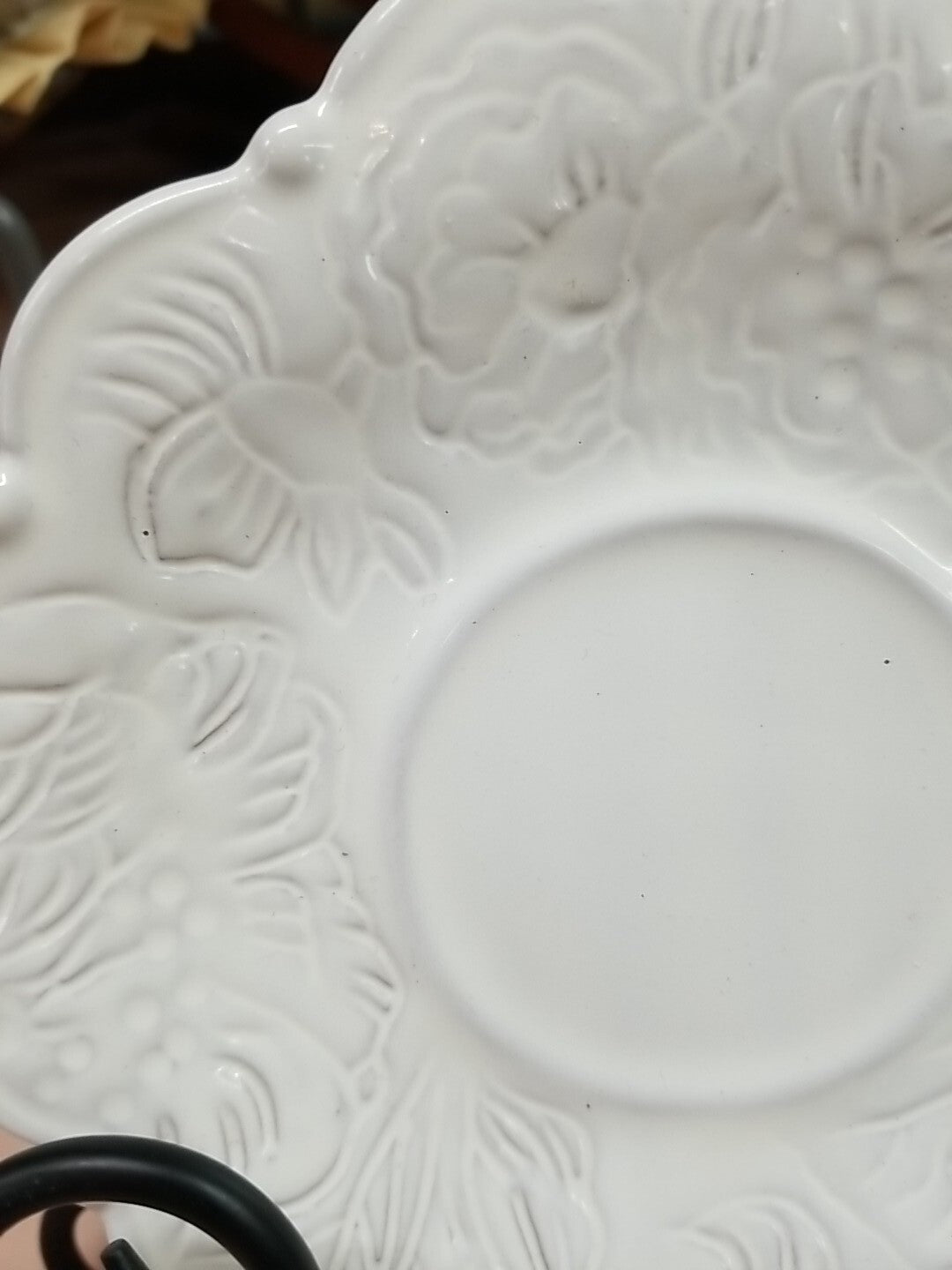 Mackenzie Childs SweetBriar Saucer Ceramic 6" White-retired