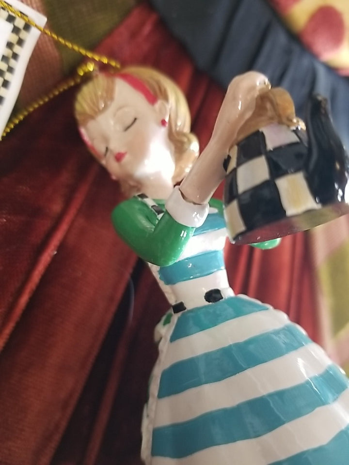 MacKenzie Childs Its A Wonderful Life Hostess Ornament Retired & Cocker Spanial