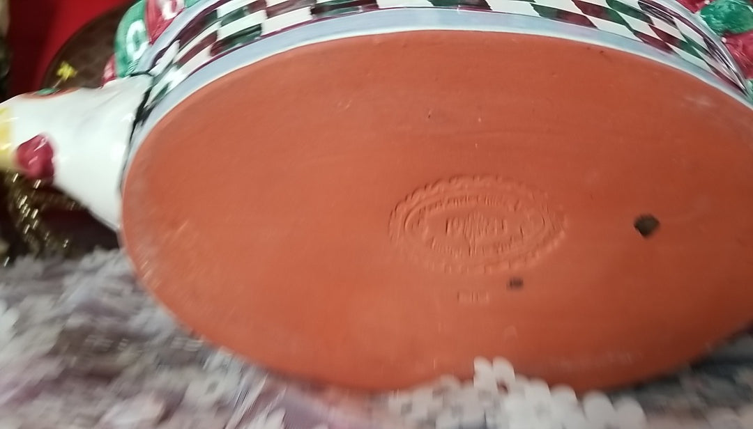 Retired  Mackenzie Childs Chicken Casserole  Dish With Lid - Ceramic- Read