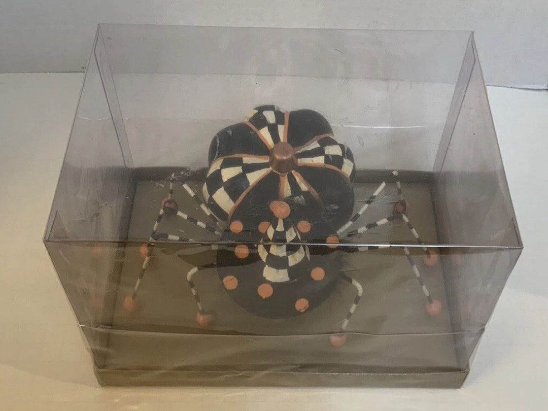 New Mackenzie Childs Courtly Check Witch's Pet Spider Capiz Halloween - Retired