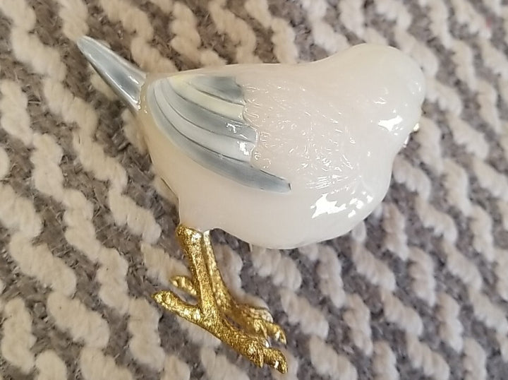 Mackenzie Childs Milk Bird Left Facing Small - Retired New