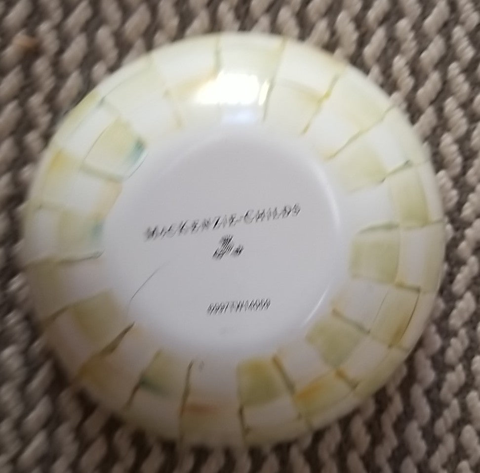 Mackenzie Childs Parchment  Enamel Small 7.5” X3.5” Everyday  Bowl Retired