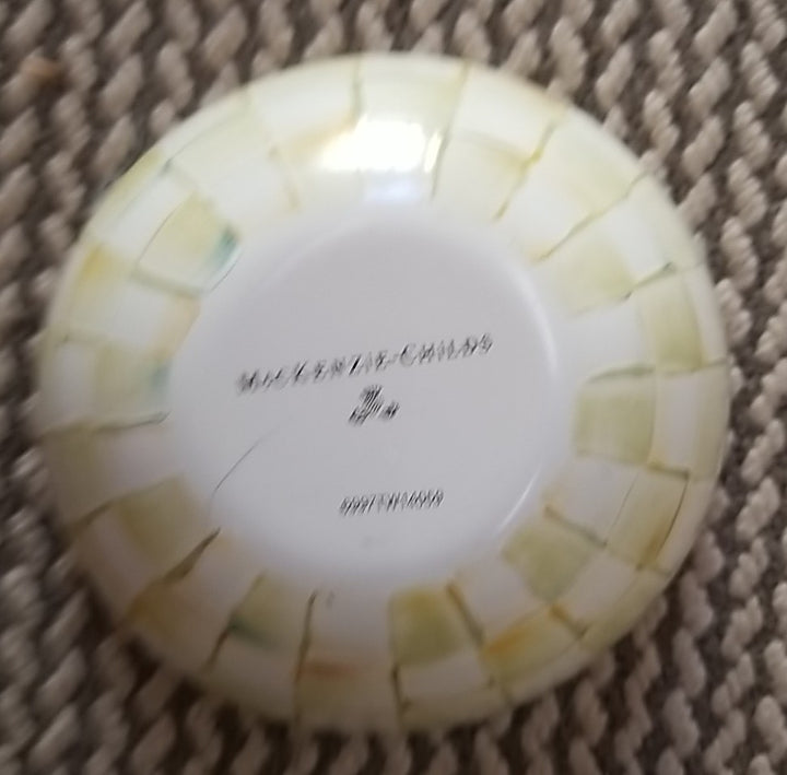 Mackenzie Childs Parchment  Enamel Small 7.5” X3.5” Everyday  Bowl Retired