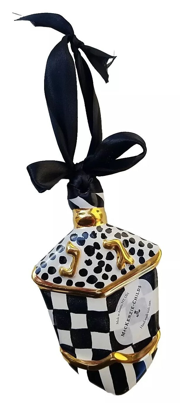 Mackenzie Childs LIMITED EDITION Majolica Pottery DREIDEL Ornament NEW