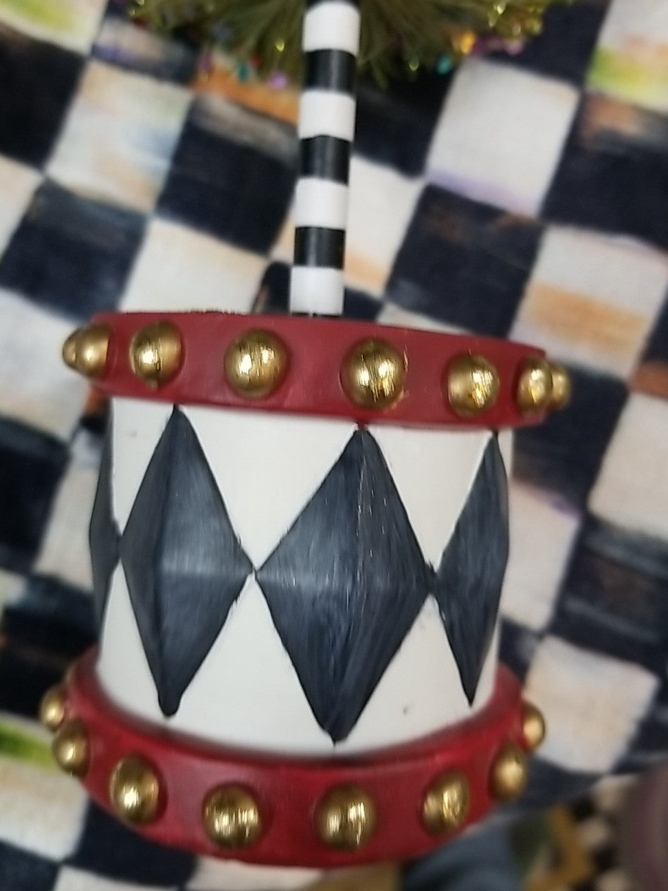 Mackenzie Childs Nutcracker Mini Bottle Brush Christmas Tree 12" H retired